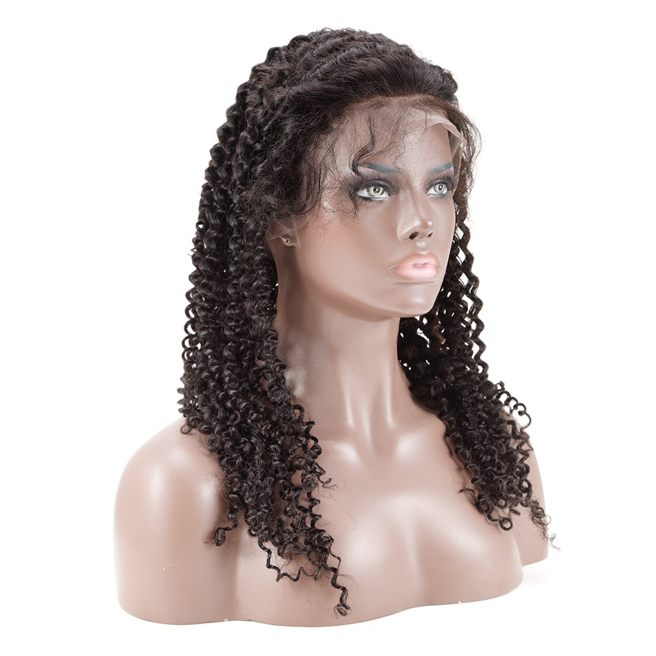 150% Human Hair Kinky Curly Front Lace Wig  with Baby Hair