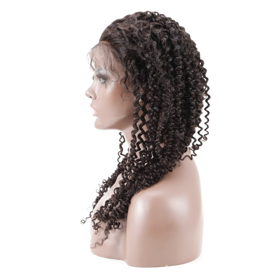 150% Human Hair Kinky Curly Front Lace Wig  with Baby Hair