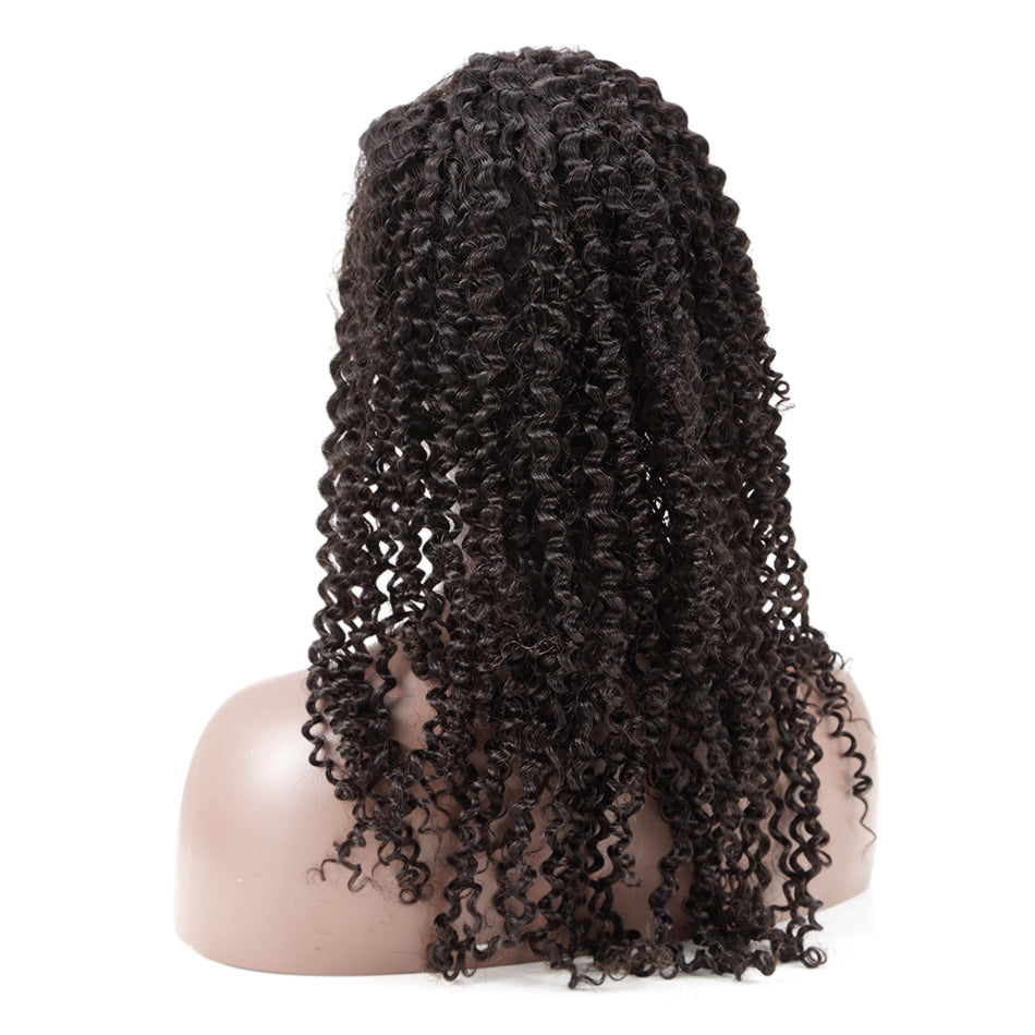 150% Human Hair Kinky Curly Front Lace Wig  with Baby Hair