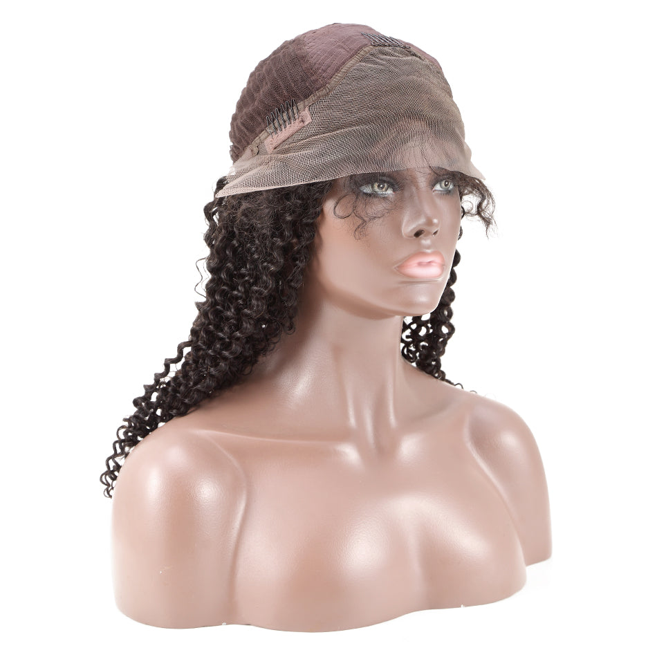 150% Human Hair Kinky Curly Front Lace Wig  with Baby Hair