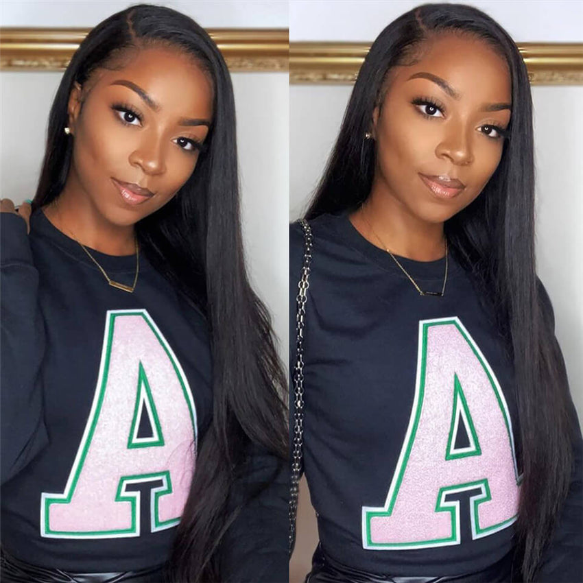 Full Machine Made Wig Straight Human Hair