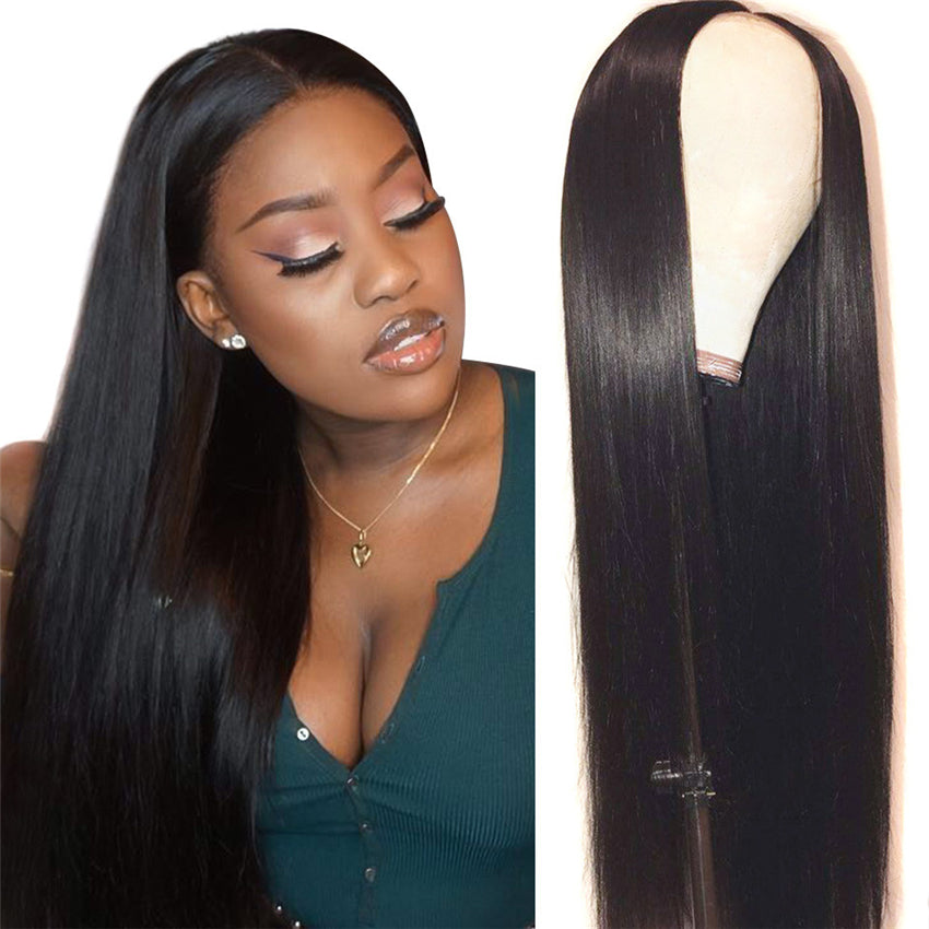 Full Machine Made Wig Straight Human Hair
