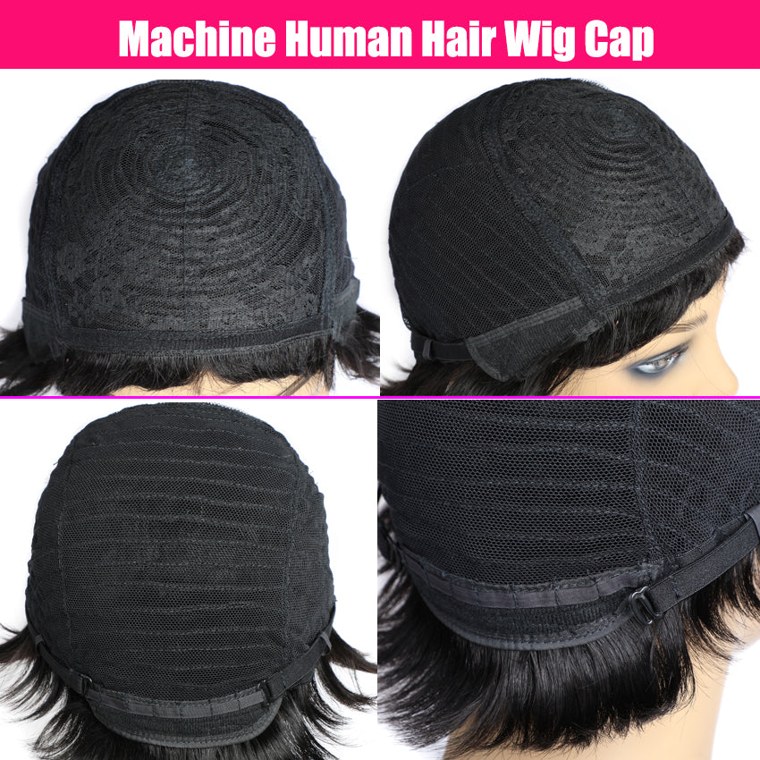 Full Machine Made Wig Straight Human Hair