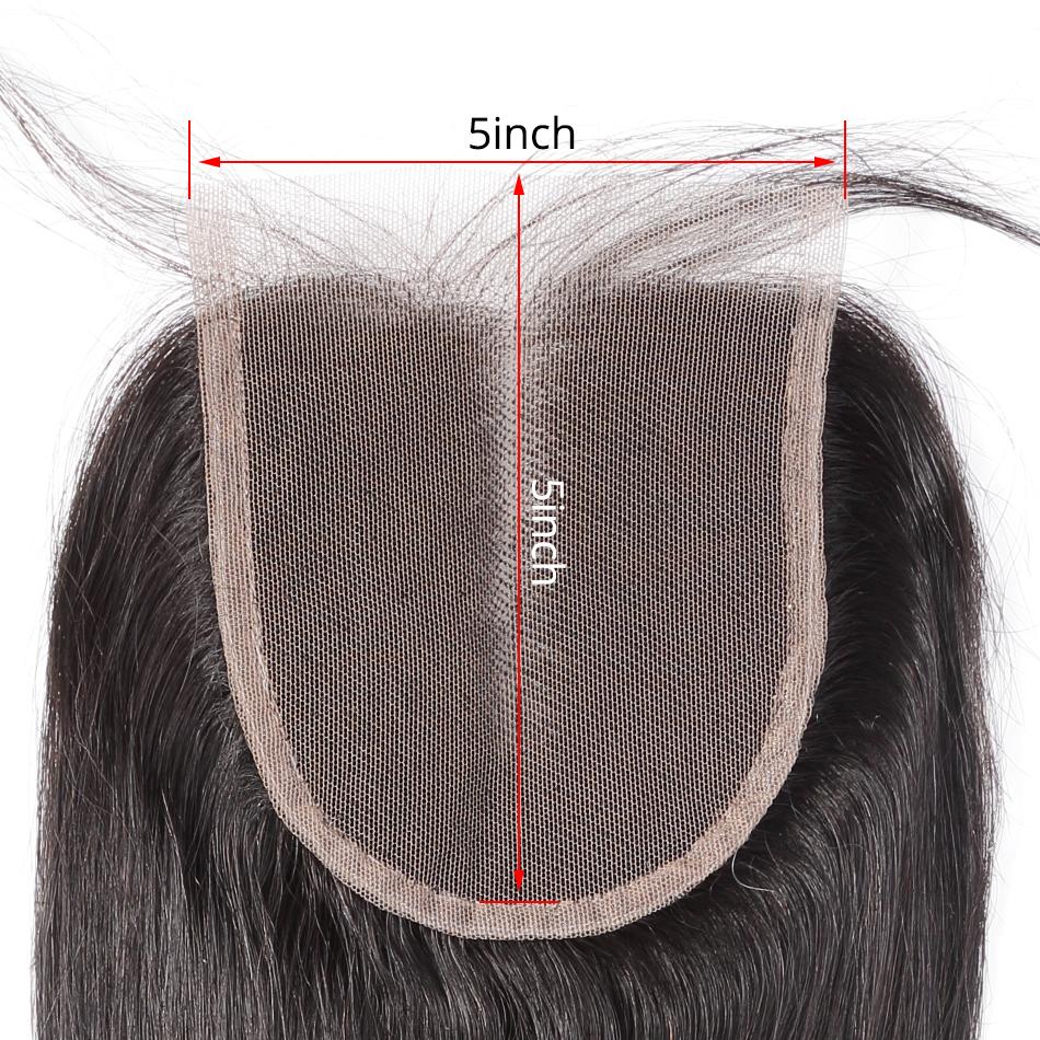 7A 3 Bundles Hair Weave Brazilian Hair With 5x5 Lace Closure Straight