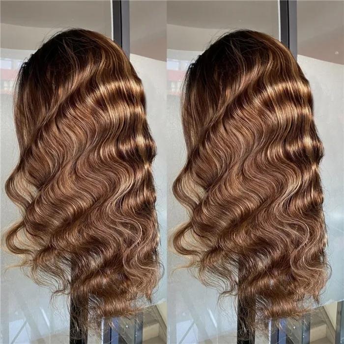 #1B/412 Ombre Color Body Wave Headband Wigs Virgin Human Hair